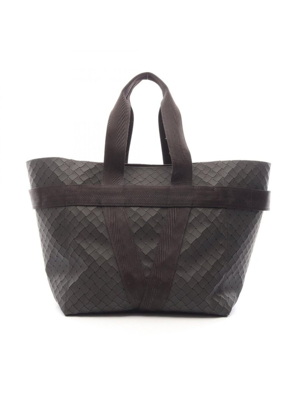 Bottega Veneta Tote Bag New Rubber Intrecciato Scorpito Black Canvas
